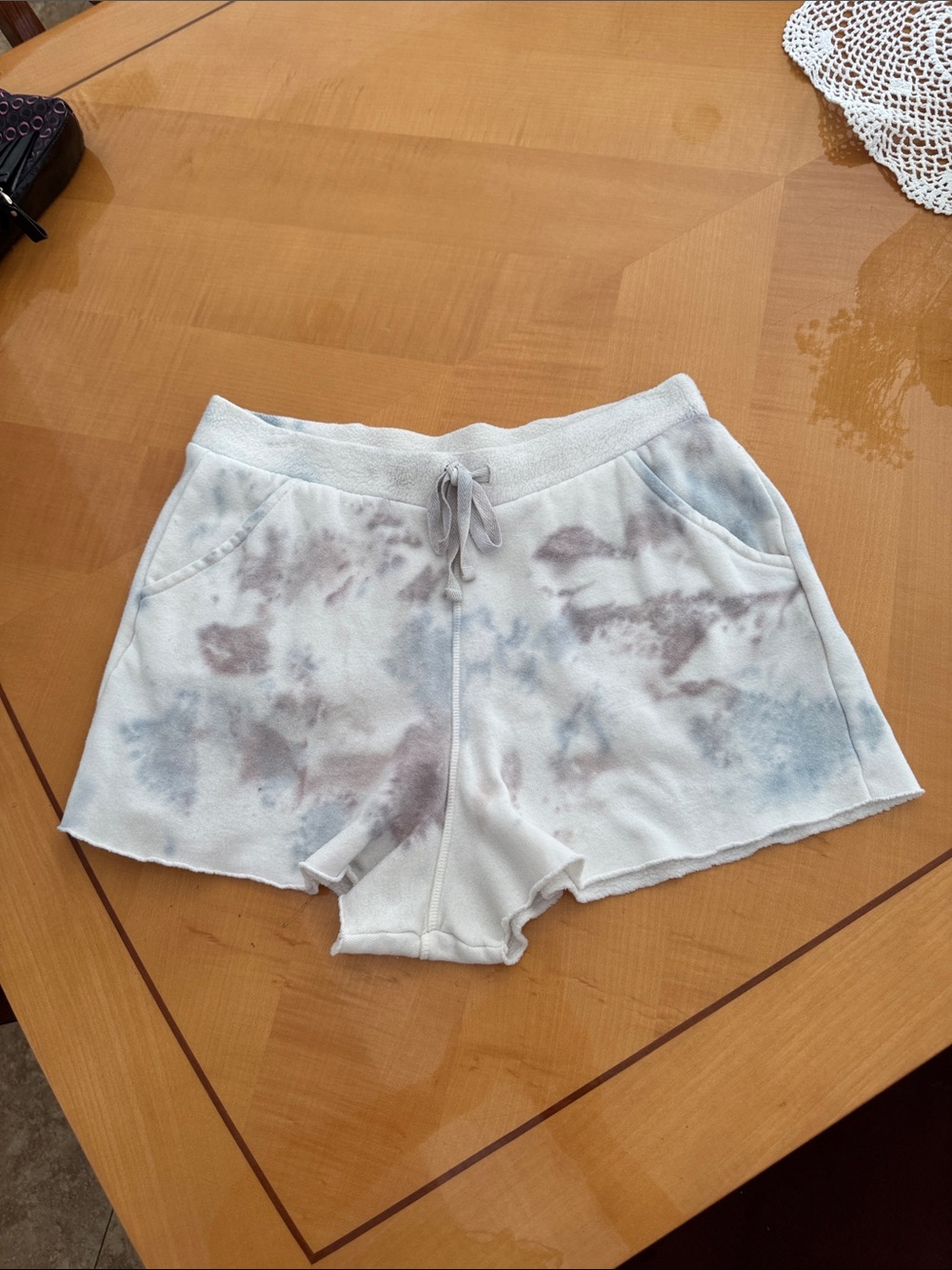 Free people Tie-Dye Casual Women's Lounge Shorts - Light Blue & Taupe size m